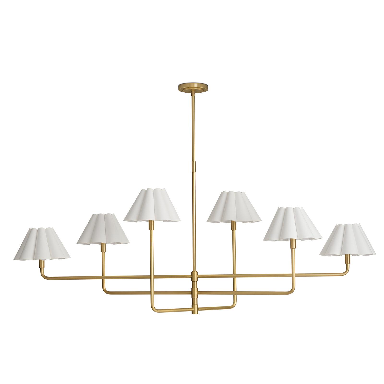 Polly Brass Metal Chandelier with White Shade | Regina Andrew Detroit